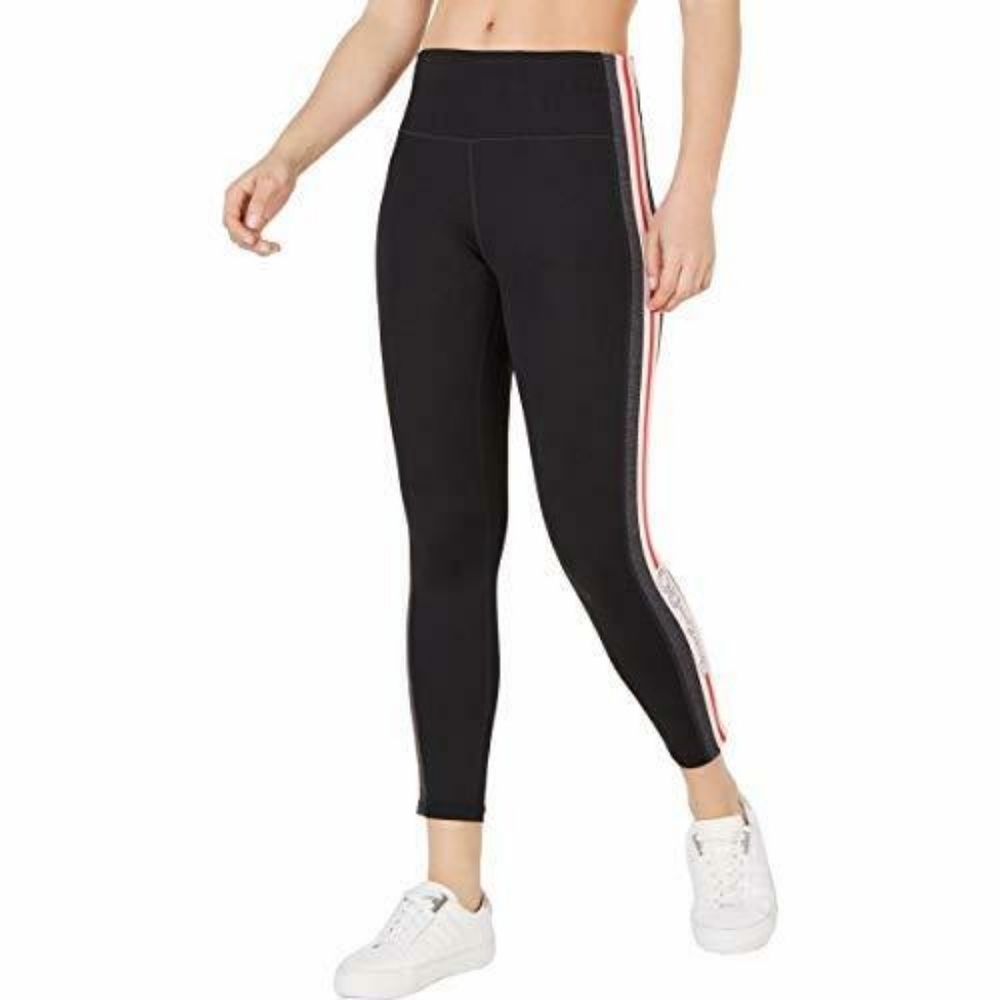 Calvin Klein Black Leggings With Pink Stripe